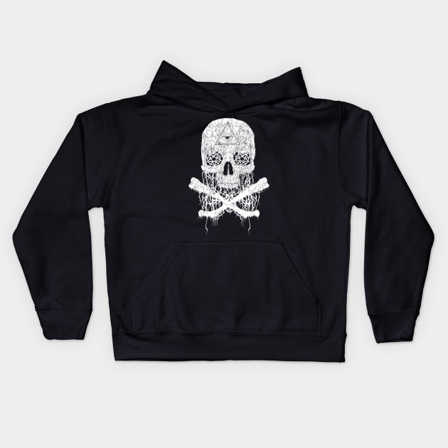 Awesome & Creepy Melting Skull Bones Kids Hoodie by theperfectpresents